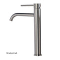 Grifo Monomando Dorado Cepillado para Lavabo – Acero Inoxidable – Agua Fría y Caliente