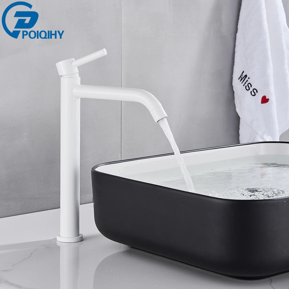 Grifo de Lavabo Negro Monomando de Acero Inoxidable para Baño – Agua Fría y Caliente