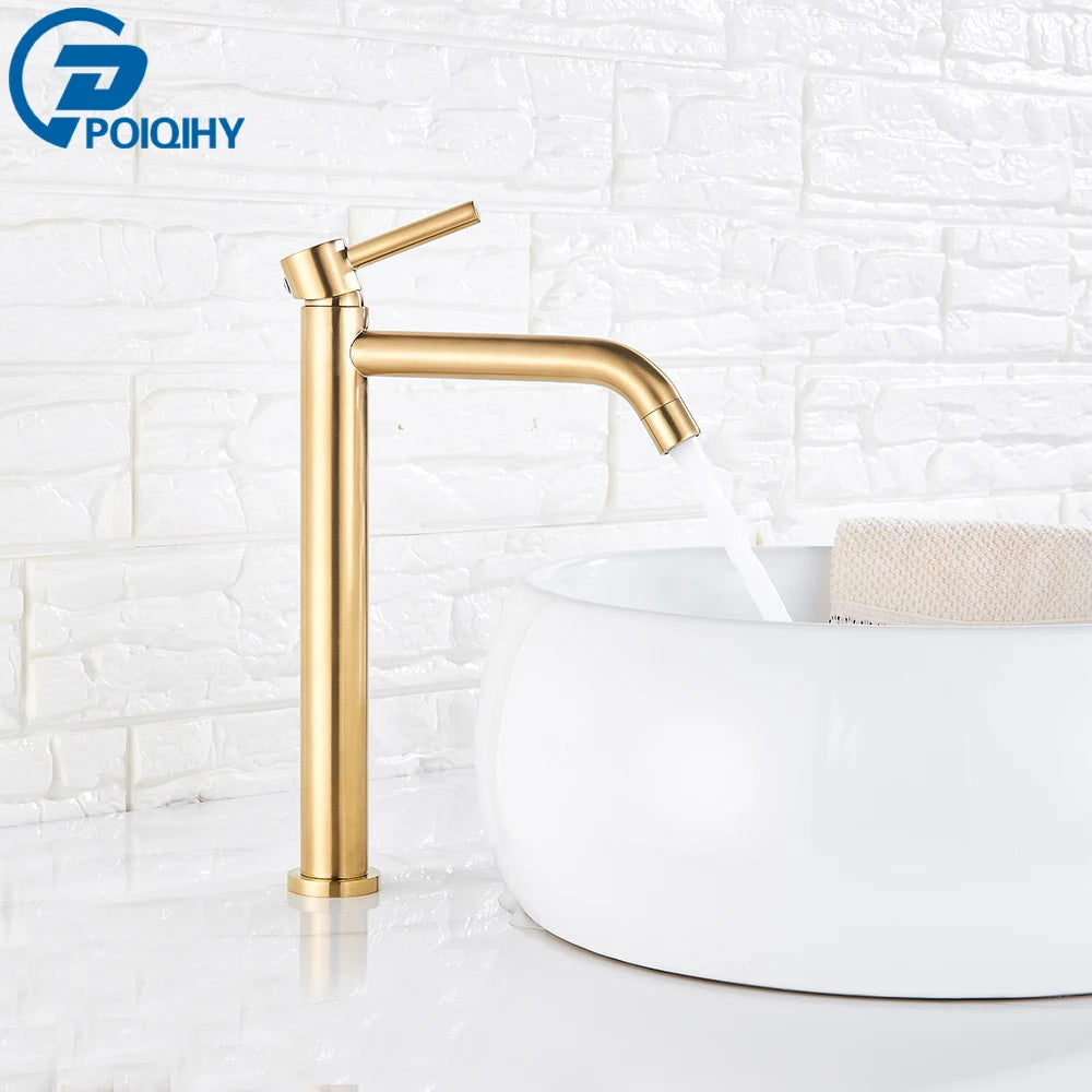 Grifo de Lavabo Negro Monomando de Acero Inoxidable para Baño – Agua Fría y Caliente