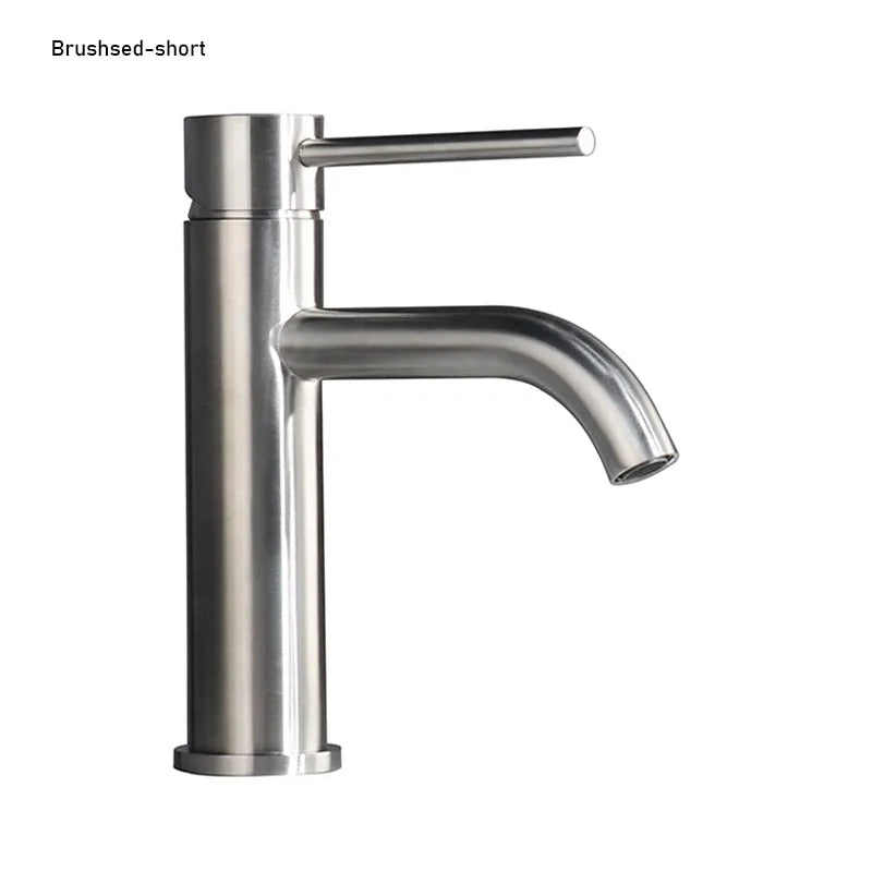 Grifo de Lavabo en Oro Rosa de Acero Inoxidable – Monomando para Baño, Agua Fría y Caliente