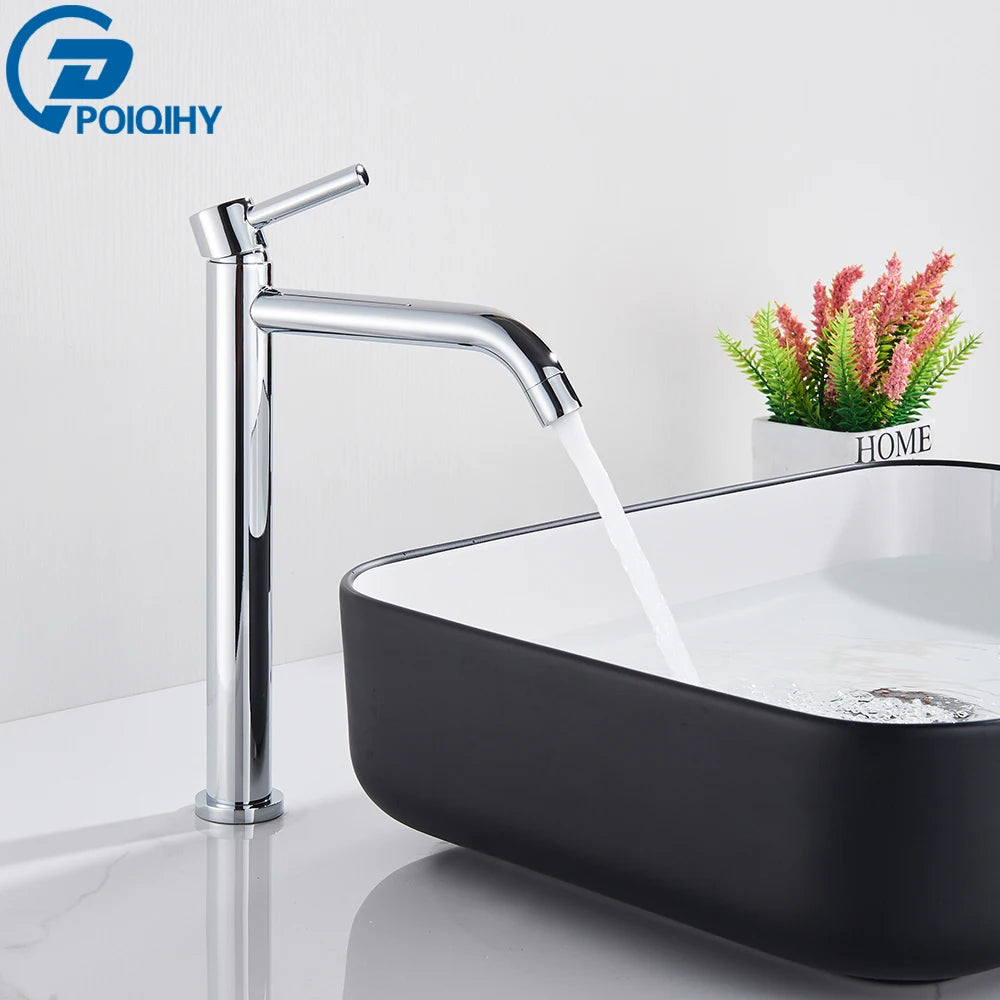Grifo de Lavabo Negro Monomando de Acero Inoxidable para Baño – Agua Fría y Caliente