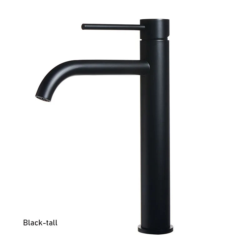 Grifo Monomando Dorado Cepillado para Lavabo – Acero Inoxidable – Agua Fría y Caliente