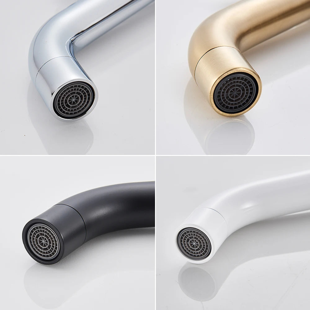Grifo de Lavabo Negro Monomando de Acero Inoxidable para Baño – Agua Fría y Caliente