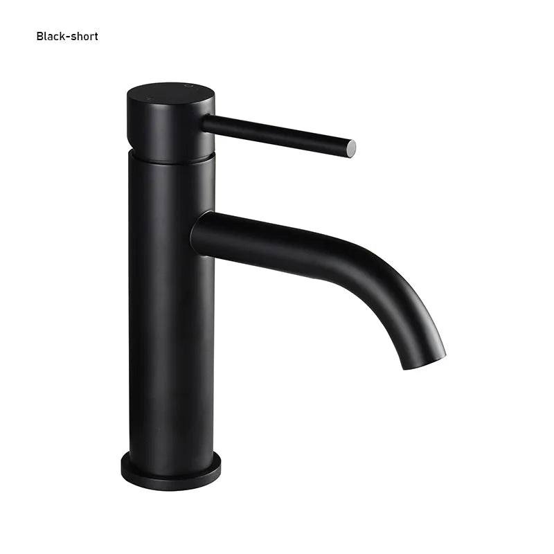 Grifo de Lavabo en Oro Rosa de Acero Inoxidable – Monomando para Baño, Agua Fría y Caliente