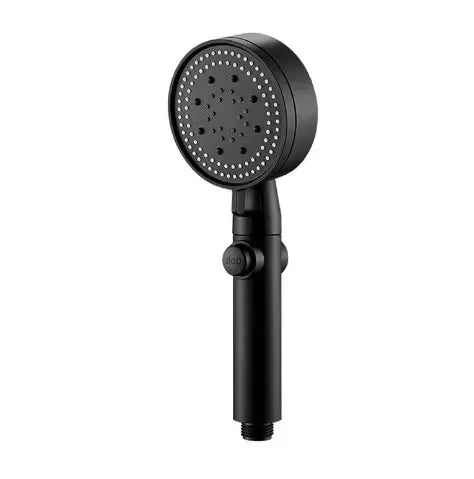 Cabezal de ducha de baño plateado ajustable, interruptor de parada de ducha de alta presión, ahorro de agua, manguera y soporte,
