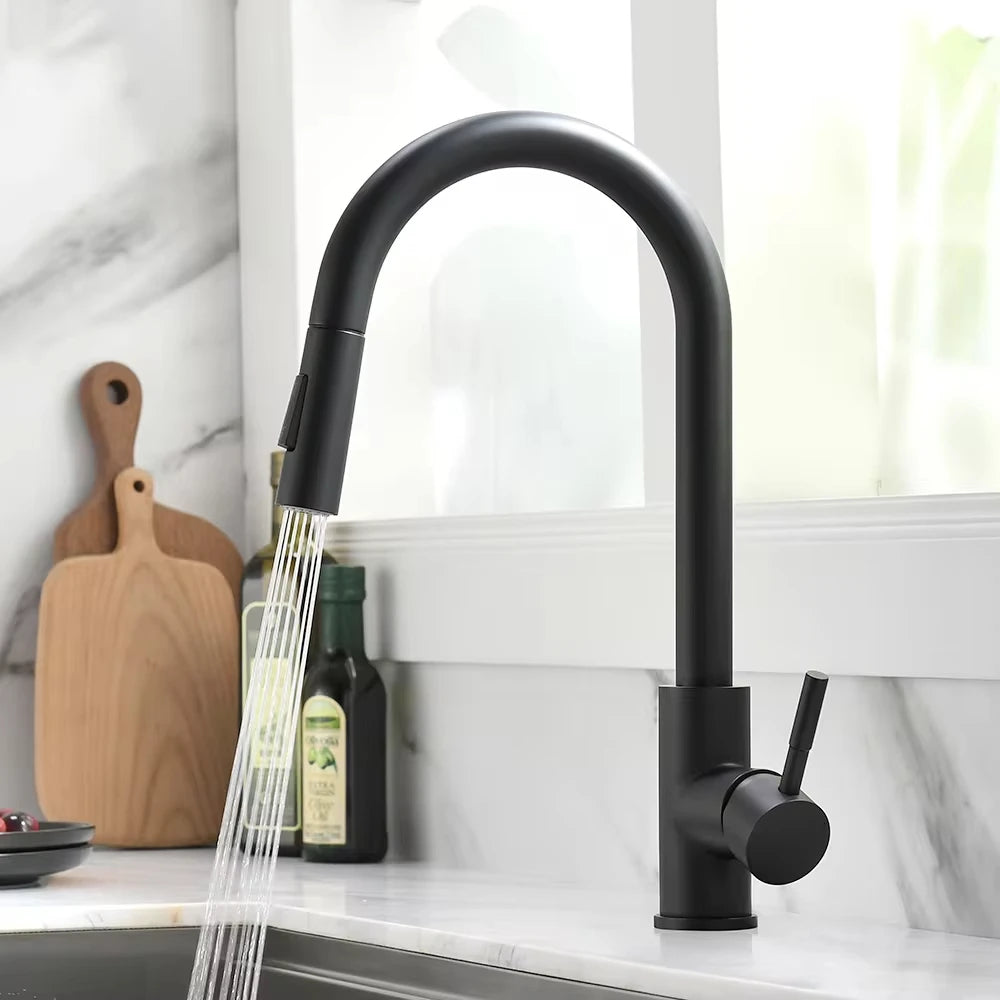 Grifo Monomando para Lavabo Plateado de Acero Inoxidable – Agua Fría y Caliente