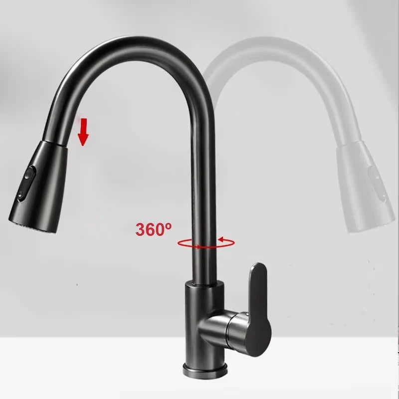 Grifo de Cocina Extraíble de Acero Inoxidable | Monomando