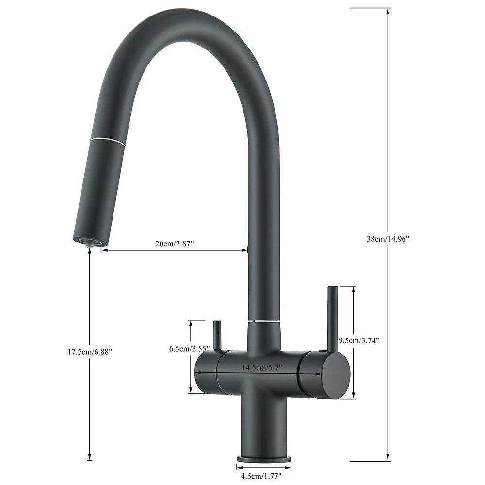 Grifo de Cocina con Ducha Extraíble y Filtro de Agua Integrado