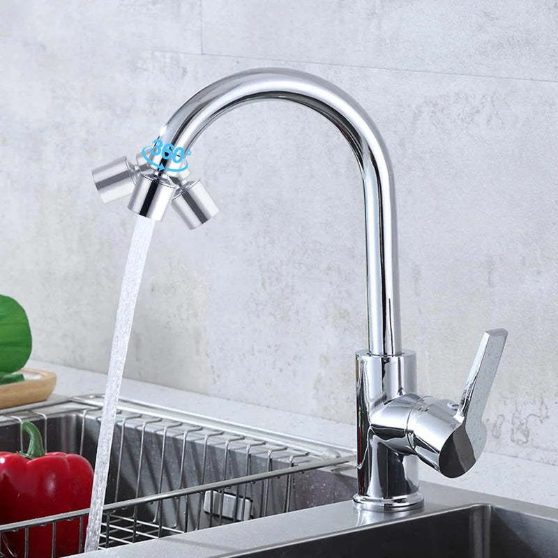 Difusor de Grifo de Cocina Antisalpicaduras 360° con Aireador Giratorio – Ahorro de Agua