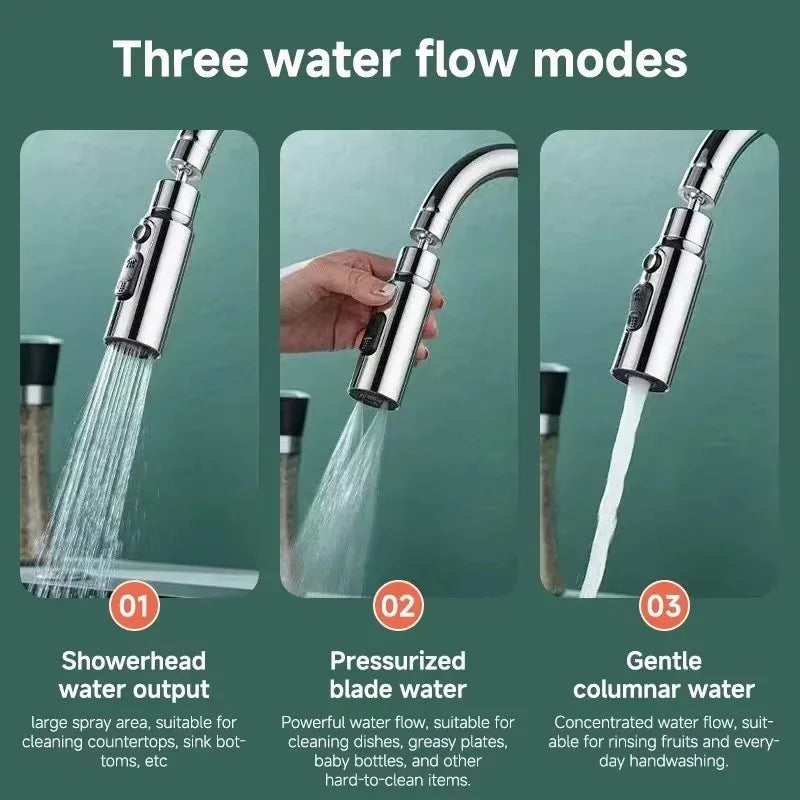 Extensor de Grifo Giratorio de 3 Modos para Ahorrar Agua