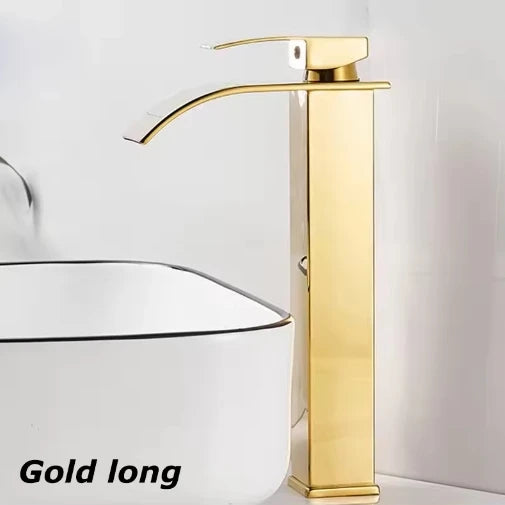 Grifo Cascada para Lavabo de Acero Inoxidable – Monomando Agua Fría y Caliente