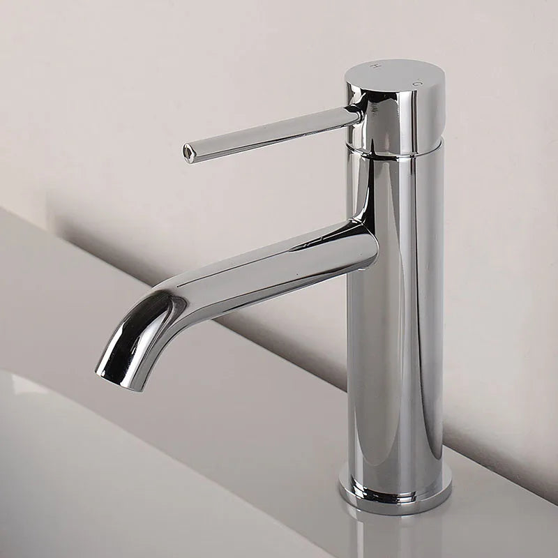 Grifo de Lavabo en Oro Rosa de Acero Inoxidable – Monomando para Baño, Agua Fría y Caliente