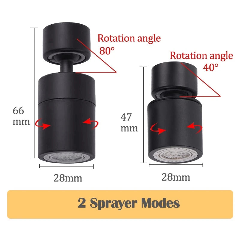 Difusor de Grifo de Cocina Antisalpicaduras 360° con Aireador Giratorio – Ahorro de Agua