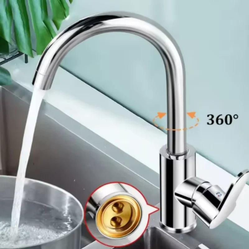 Grifo de Cocina Giratorio 360° de Acero Inoxidable | Monomando