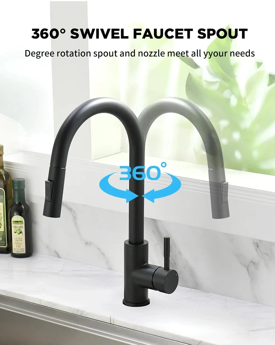 Grifo Monomando para Lavabo Plateado de Acero Inoxidable – Agua Fría y Caliente