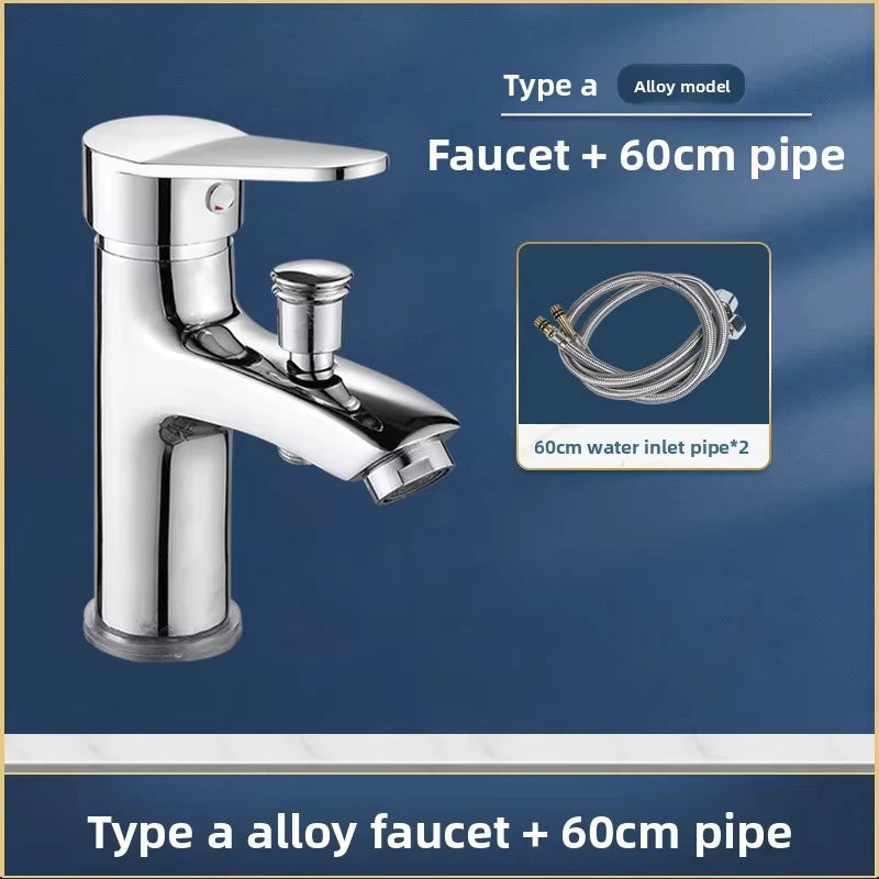 Grifo Monomando para Lavabo de Latón – Agua Fría y Caliente – Instalación de Un Orificio