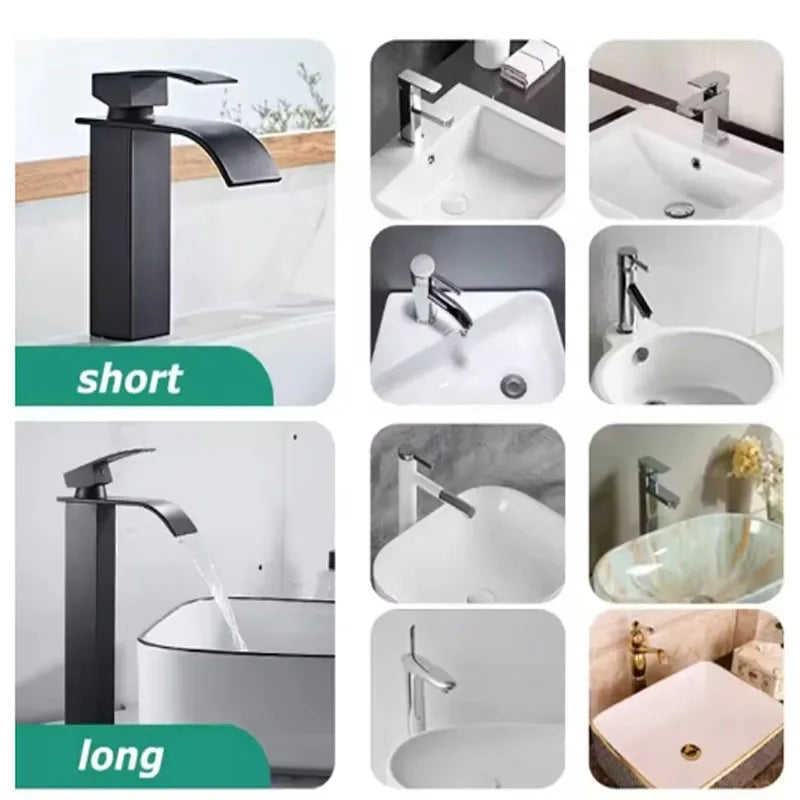 Grifo Cascada para Lavabo de Acero Inoxidable – Monomando Agua Fría y Caliente