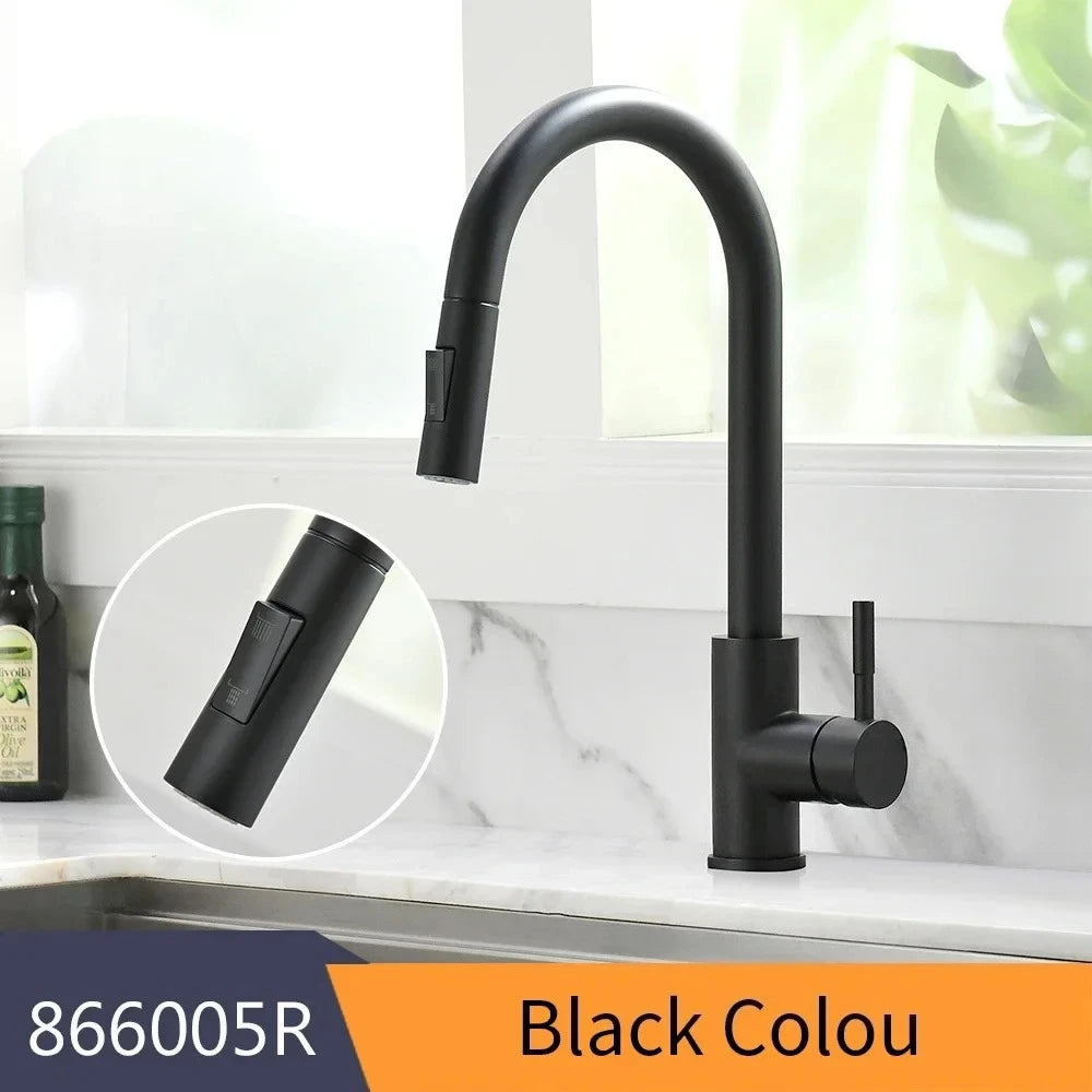 Grifo Monomando para Lavabo Plateado de Acero Inoxidable – Agua Fría y Caliente