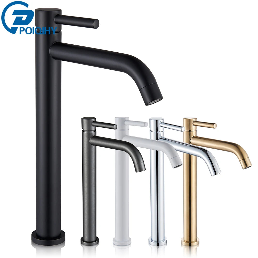 Grifo de Lavabo Negro Monomando de Acero Inoxidable para Baño – Agua Fría y Caliente