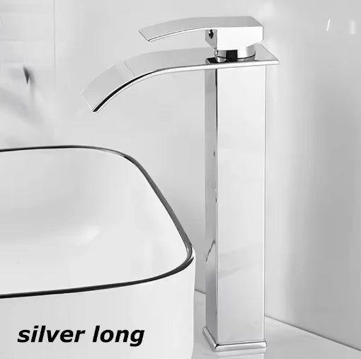 Grifo Cascada para Lavabo de Acero Inoxidable – Monomando Agua Fría y Caliente