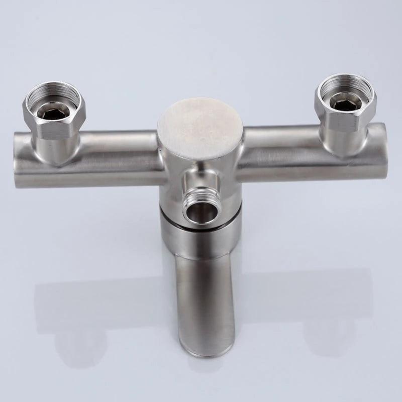 Columna de ducha efecto lluvia de acero inoxidable 304 con grifo monomando y agua fría/caliente