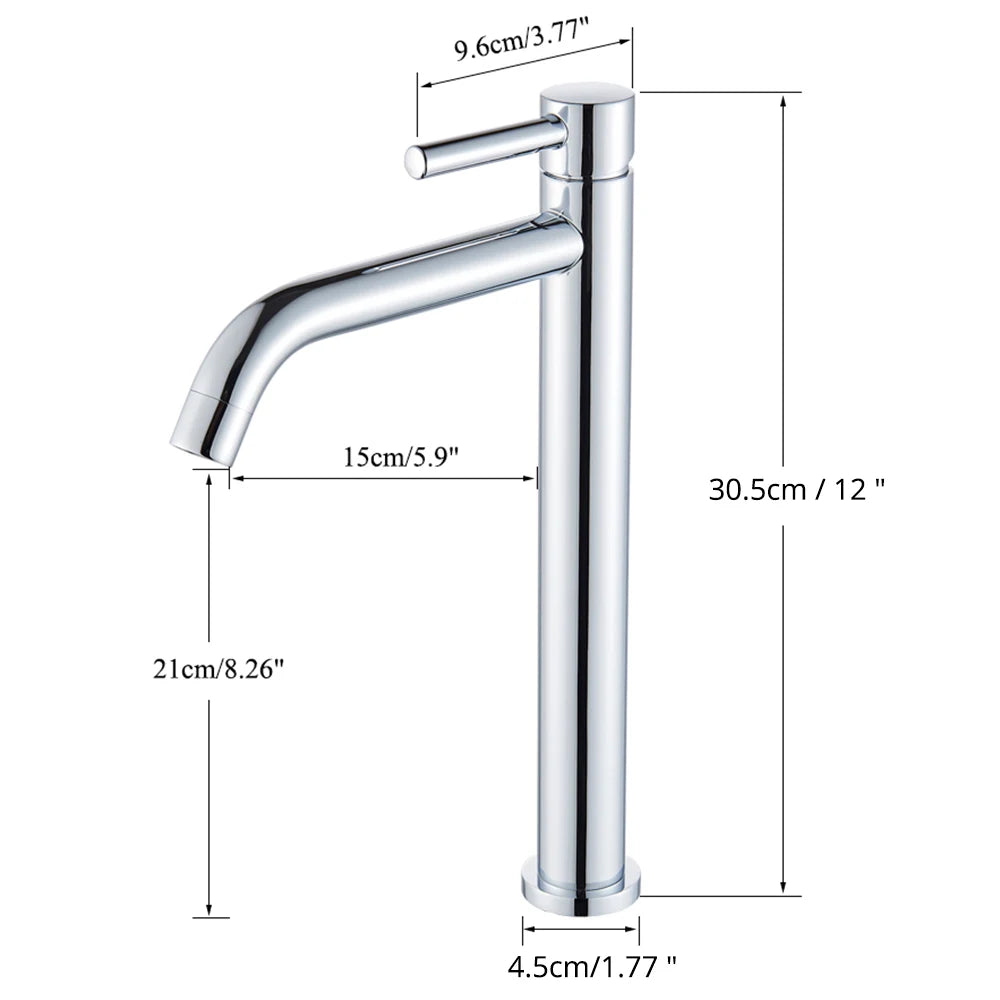 Grifo de Lavabo Negro Monomando de Acero Inoxidable para Baño – Agua Fría y Caliente