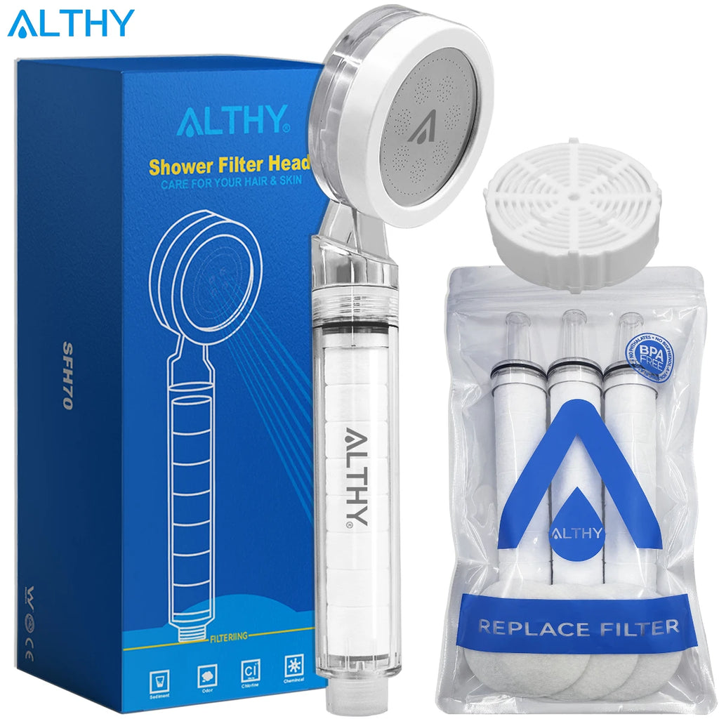 Alcachofa de Ducha de Alta Presión ALTHY con Filtro Purificador
