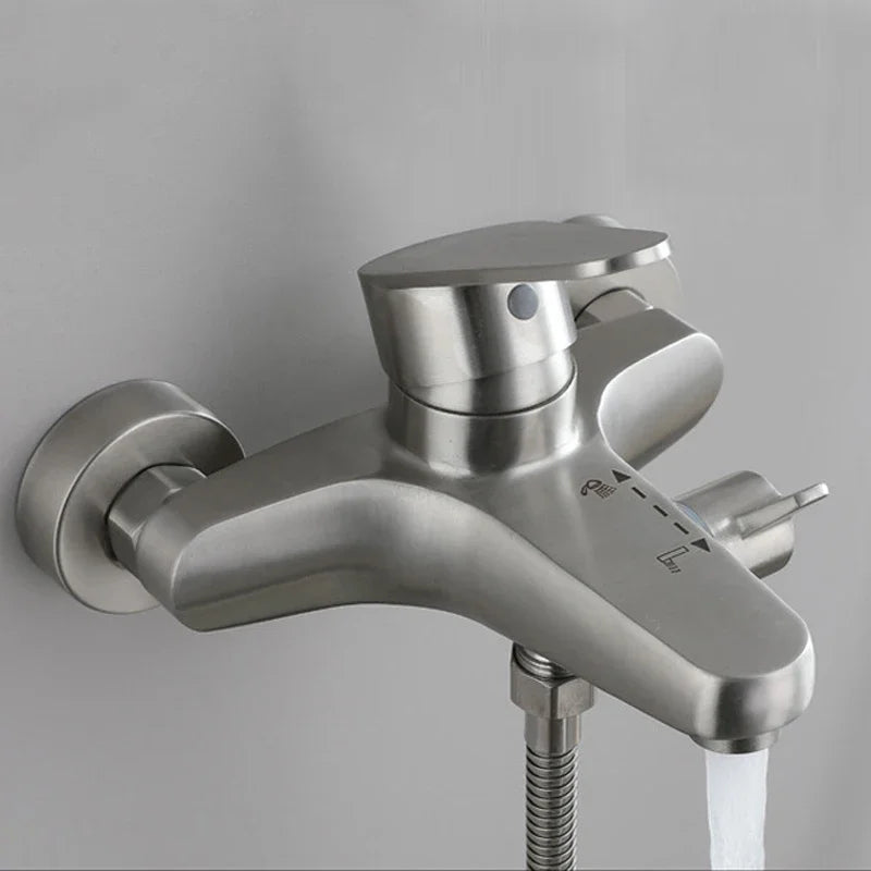 Grifo de Ducha de Acero Inoxidable 304 con Mezclador de Agua Fría y Caliente