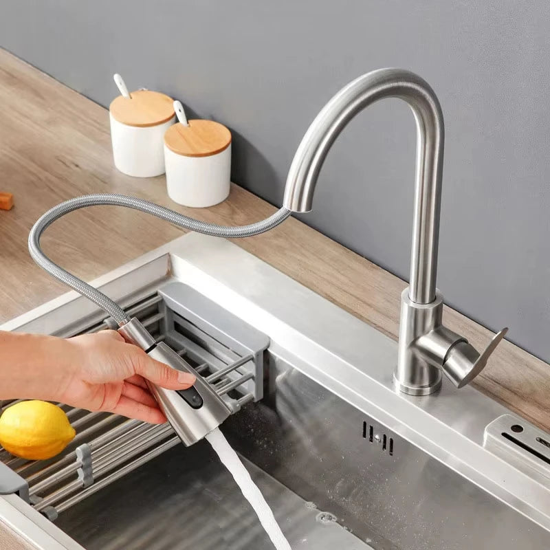 Grifo de Cocina Extraíble de Acero Inoxidable | Monomando