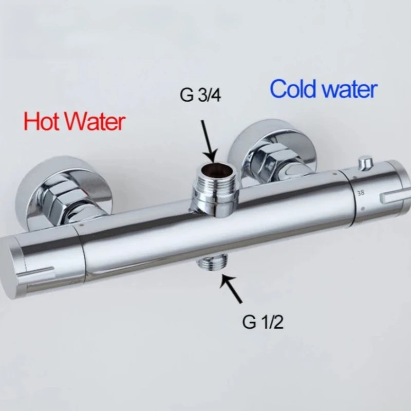 Grifo Termostático para Bañera y Ducha Cromado | Control Automático de Temperatura