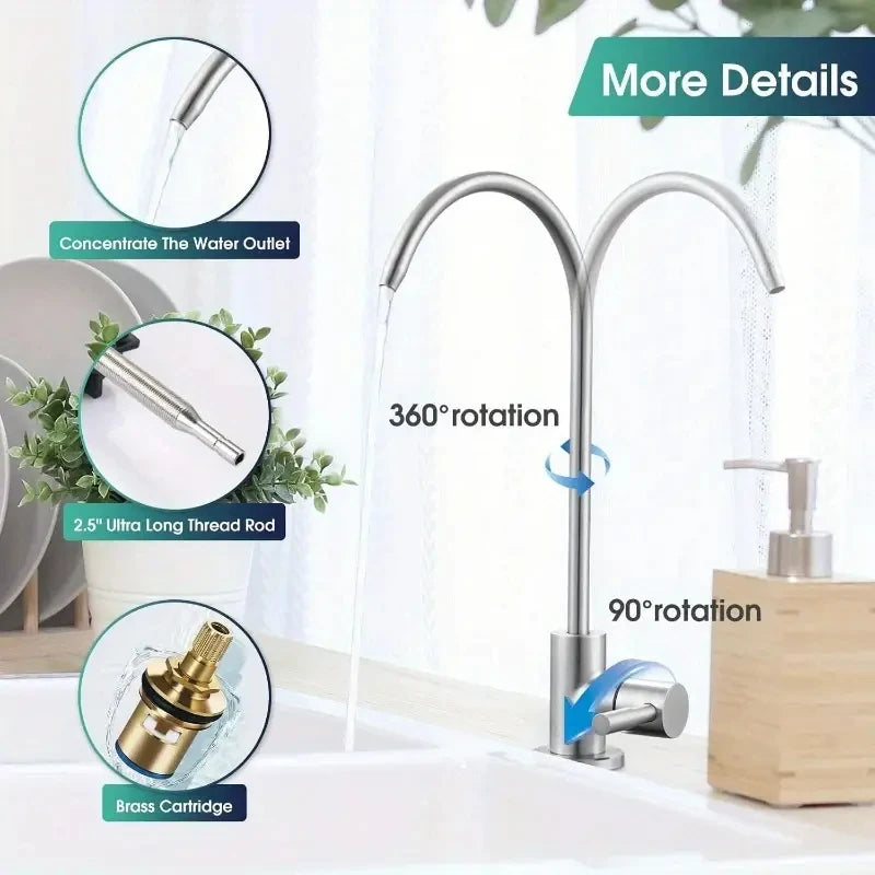 Grifo para Agua Filtrada de Acero Inoxidable 304 | Cocina